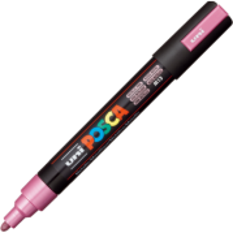 Marker UNI PC-5M 1. 8-2. 5 mm, roz metalizat, Posca