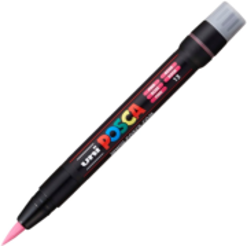 Marker pensula UNI Brush PCF-350, K, roz, Posca