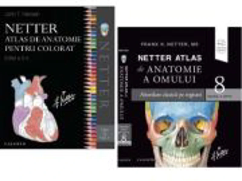 Pachet Netter Atlas de anatomie a omului si Atlas pentru colorat, Editia a 8-a - Frank H. Netter