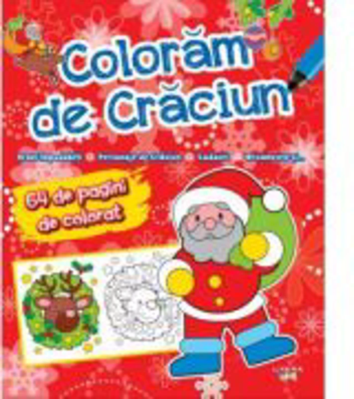 Carte de colorat. Coloram de Craciun