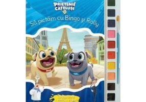 Sa pictam cu Bingo si Rolly. Carte de colorat cu pensula si acuarele