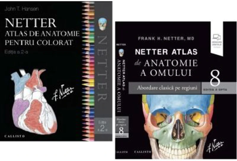 Pachet Netter Atlas de anatomie a omului si Atlas pentru colorat, Editia a 5-a