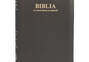 Biblia cu concordanta si explicatii mare, 077 ZTI, coperta piele neagra, fermoar, index