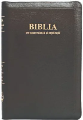 Biblia cu concordanta si explicatii mare, 077 ZTI, coperta piele neagra, fermoar, index