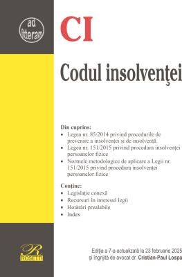 Codul insolventei. Editia a 6-a actualizata la 5 septembrie 2023