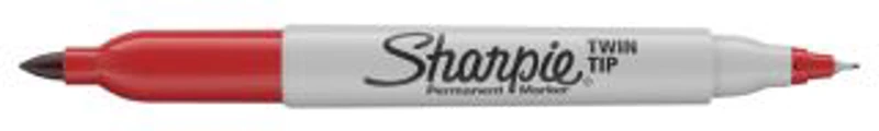 Marker permanent Papermate Sharpie cu doua capete, 0. 5 mm si 1 mm, rosu