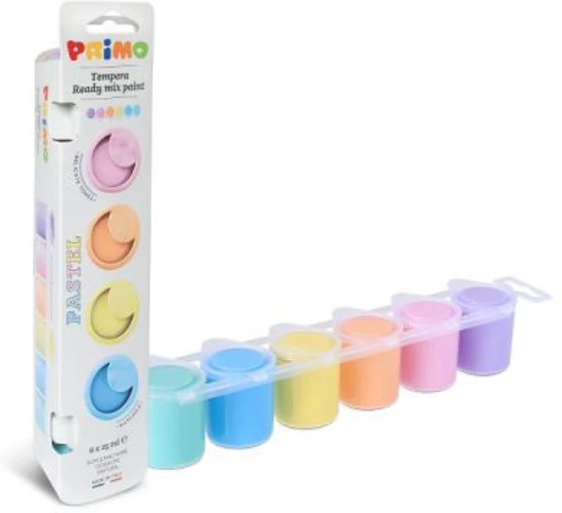 Set tempera Morocolor Primo, 6 culori pastel, 25 ml