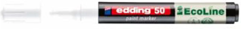 Marker cu vopsea pe baza de apa Edding Ecoline 50, corp din plastic reciclat, varf rotund, 2-3 mm, alb