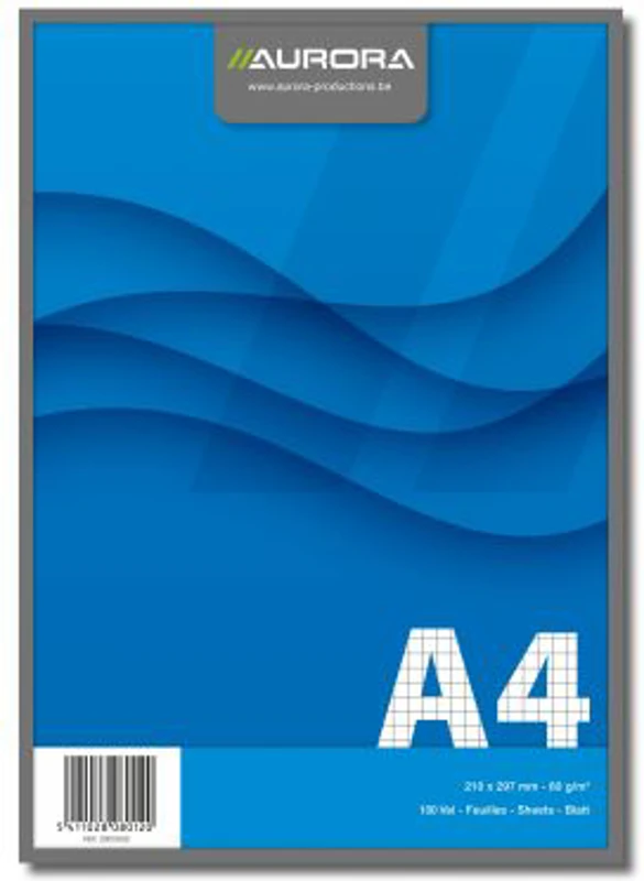 Blocnotes capsat, A4, 100 file - 60gsm, microperforatii, AURORA Office - matematica