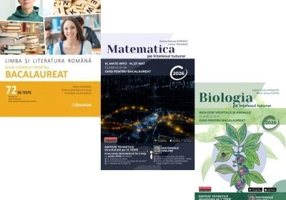 Pachet Bacalaureat 2026. Limba si literatura romana 72 teste complete, Matematica pe intelesul tuturor M-mate-info, M-stiintele naturii si Biologia pe