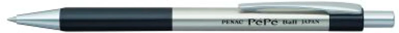 Pix metalic PENAC Pepe, rubber grip, 0.7mm, accesorii negre - scriere albastra
