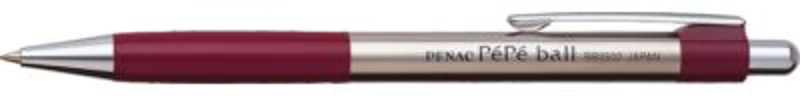 Pix metalic PENAC Pepe, rubber grip, 0.7mm, accesorii bordeaux - scriere albastra