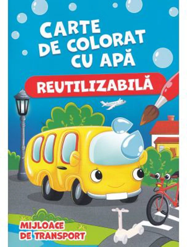 Mijloace de transport. Carte de colorat cu apa (reutilizabila)
