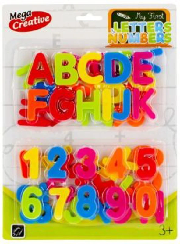 Set creatie litere si cifre magnetice, 50 pcs/blister, diverse culori, MegaCreative, 462721