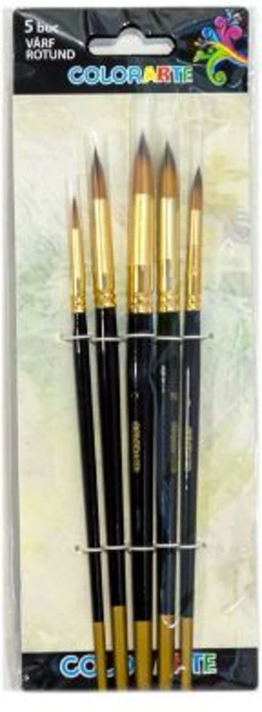Pensula Colorarte DB20503, varf rotund, set 5 bucati