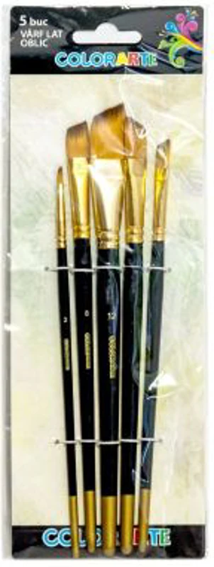 Pensula Colorarte DB20504, varf lat oblic, set 5 bucati