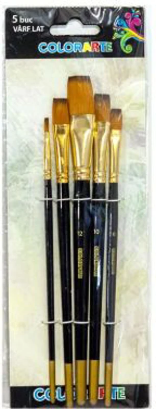 Pensula Colorarte DB20501, varf lat, set 5 bucati