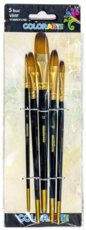 Pensula Colorarte DB20502, varf semirotund, set 5 bucati