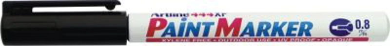 Marker cu vopsea ARTLINE 444XF, corp metalic, varf rotund 0.8mm - negru