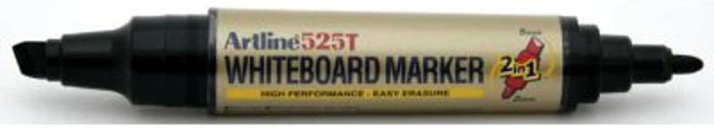 Marker pentru tabla de scris ARTLINE 525T, doua capete - varf rotund 2. 0mm/tesit 5. 0mm - negru