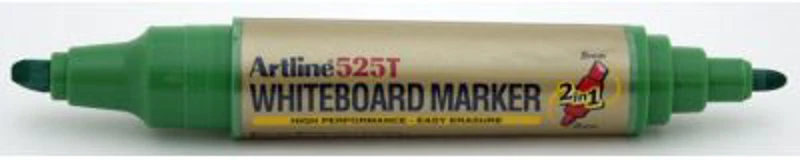 Marker pentru tabla de scris ARTLINE 525T, doua capete - varf rotund 2. 0mm/tesit 5. 0mm - verde