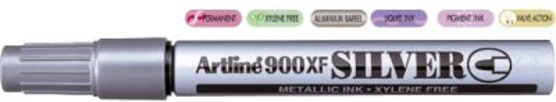 Marker cu vopsea ARTLINE 900XF, corp metalic, varf rotund 2.3mm - argintiu