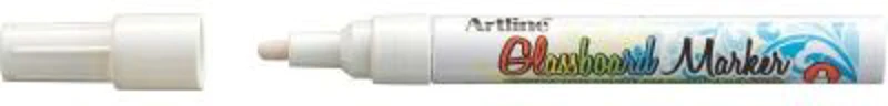 Marker pentru tabla de sticla ARTLINE Glassboard, varf rotund 2. 0mm - alb