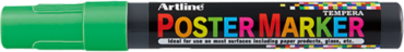 Marker pentru poster ARTLINE, corp plastic, varf rotund 2mm - verde fluorescent