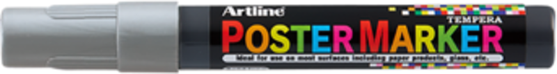 Marker pentru poster ARTLINE, corp plastic, varf rotund 2mm - argintiu