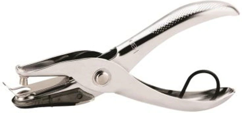 Perforator Kangaro, 10 coli, 1 perforatie, metalic, argintiu