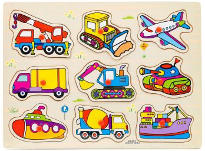 Puzzle lemn educativ - Utilaje / Masini, 3+ ani, Colorarte, DX525/DX541/DX557/DX561/DX555
