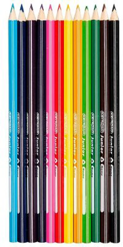 Creioane colorate Keyroad KR972228, triunghiulare, 12 culori, cutie metalica