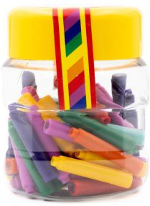 Patroane cerneala scurte (rezerve) Colorarte 522854, cerneala albastra, borcan PVC 50 buc diverse culori