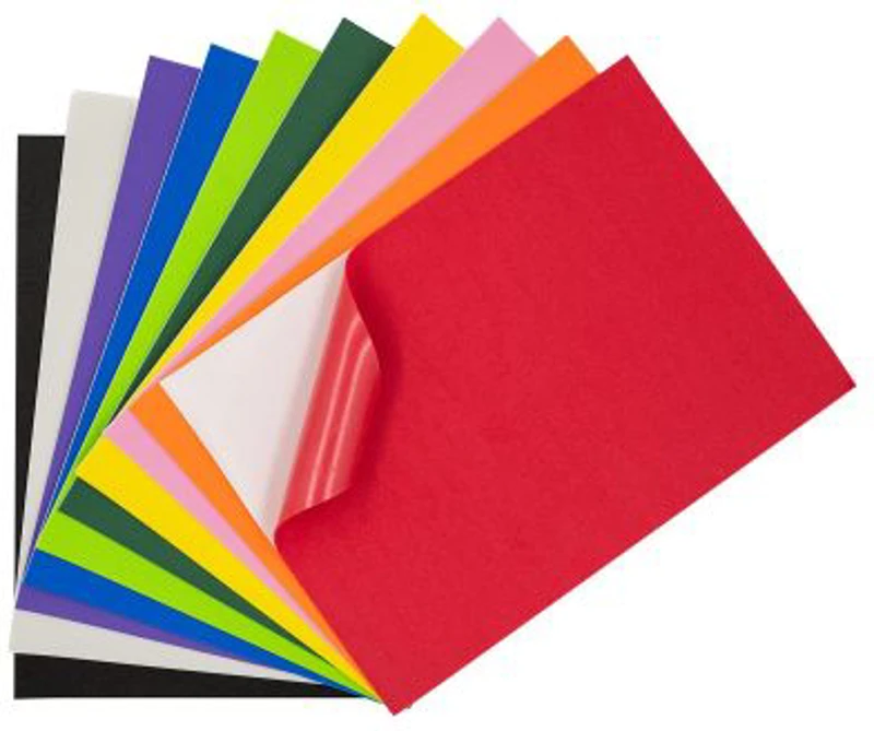 Hartie gumata autoadeziva A4, 1. 3mm, set 10 culori, Colorarte