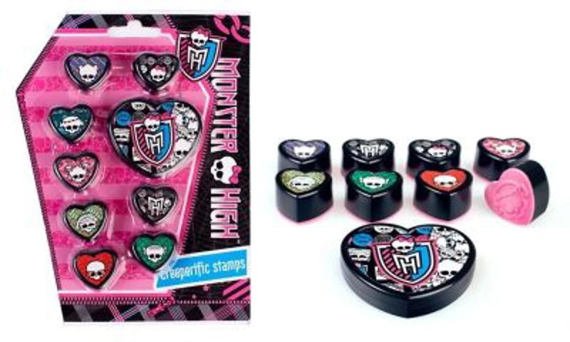 Jucarie set 8 stampile + tusiera MegaCreative Monster High, 285405, +3 ani