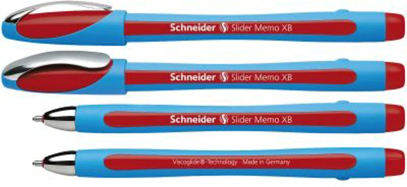 Pix SCHNEIDER Slider Memo XB, rubber grip, accesorii metalice - scriere rosie