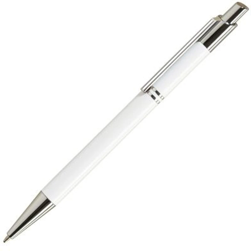 Pix cu bila Office-Cover Tiko, 1. 0mm, cu mecanism, pentru personalizare, corp metalic, alb