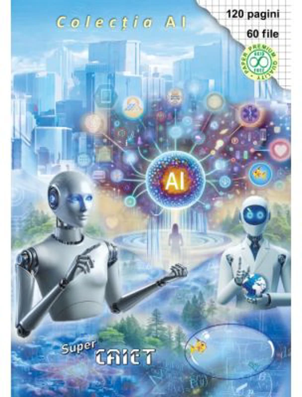 Super caiet A4 cu 60 file de matematica Colectia AI
