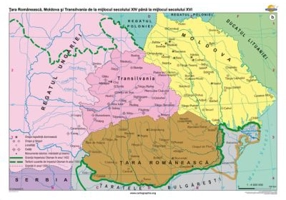 Tara Romaneasca, Moldova si Transilvania de la mijlocul secolului 14 pana la mijlocul secolului 16, 140x100 cm, CR-3211B