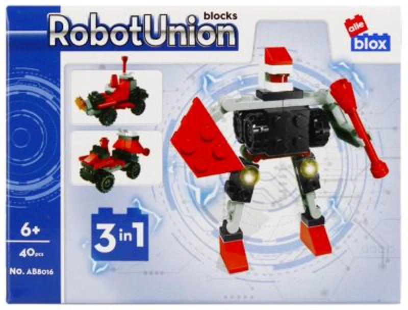 Set de constructie Alleblox Robot Union - robot S 3 in 1 diverse modele, 6+