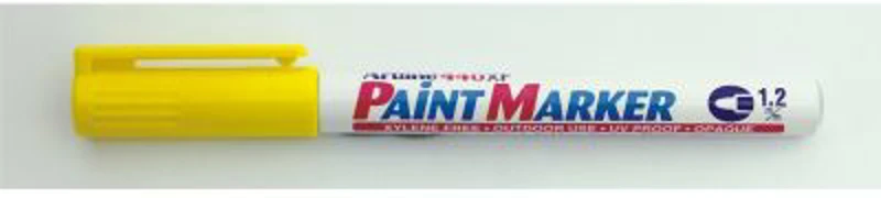Marker cu vopsea ARTLINE 440XF, corp metalic, varf rotund 1.2mm - galben