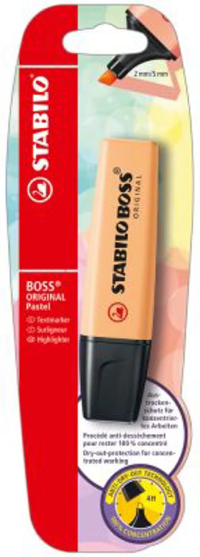 Textmarker Stabilo Boss Original Pastel, portocaliu pal, blister