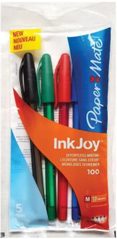 Pix fara mecanism Papermate Inkjoy 100C gel, 5 culori/set