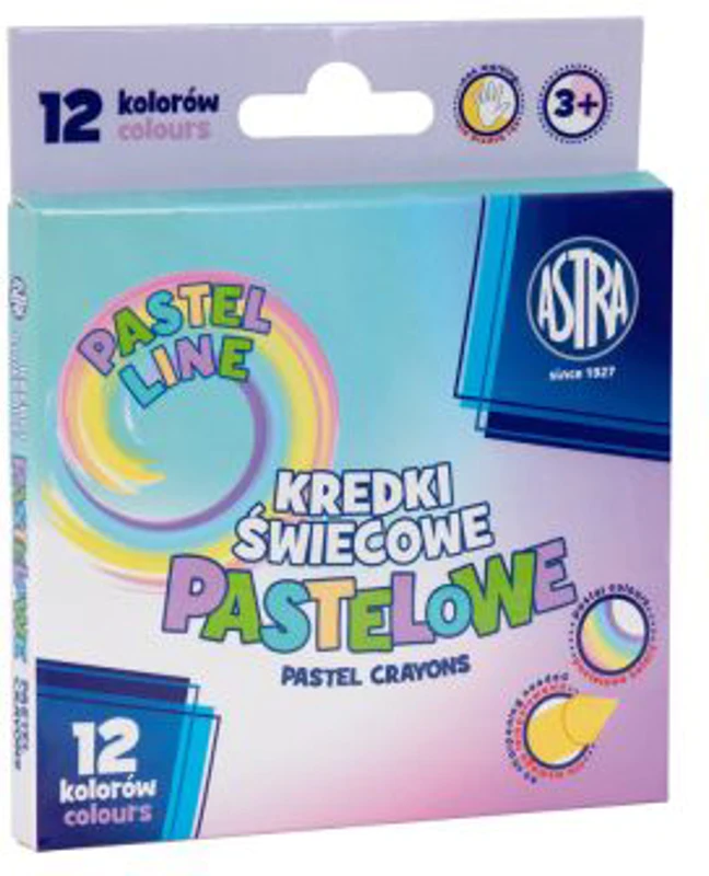 Creioane colorate, pastel, Astra, 12 culori/set