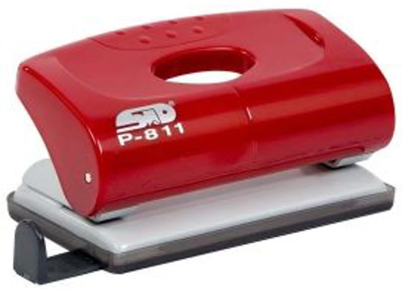 Perforator STD P-811, 10 coli, plastic, rosu