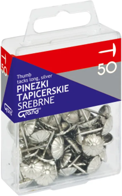 Piuneze (pioneze) tapiterie Grand 110-1483, 15mm, argintii, blister 50 buc