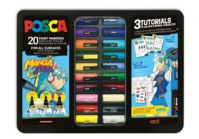 Set 20x Marker UNI Manga Hero, cutie metalica, Posca (C4400)