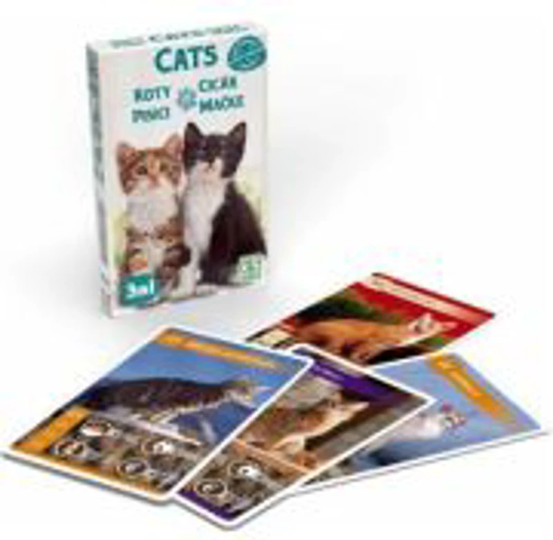 Set 3 jocuri cu carti intr-un singur pachet - Tema Pisici
