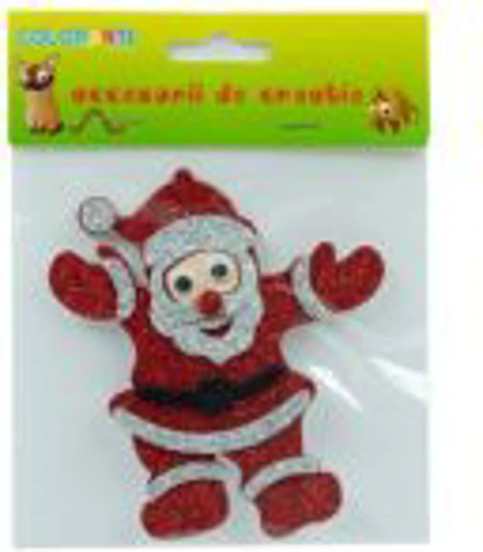 Accesorii creatie Mos Craciun, sticker gumat cu sclipici, 12cm, Colorarte