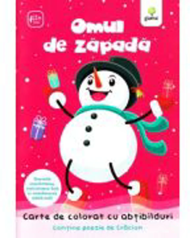 Omul de zapada. Carte de colorat cu abtibilduri. Contine poezie de Craciun
